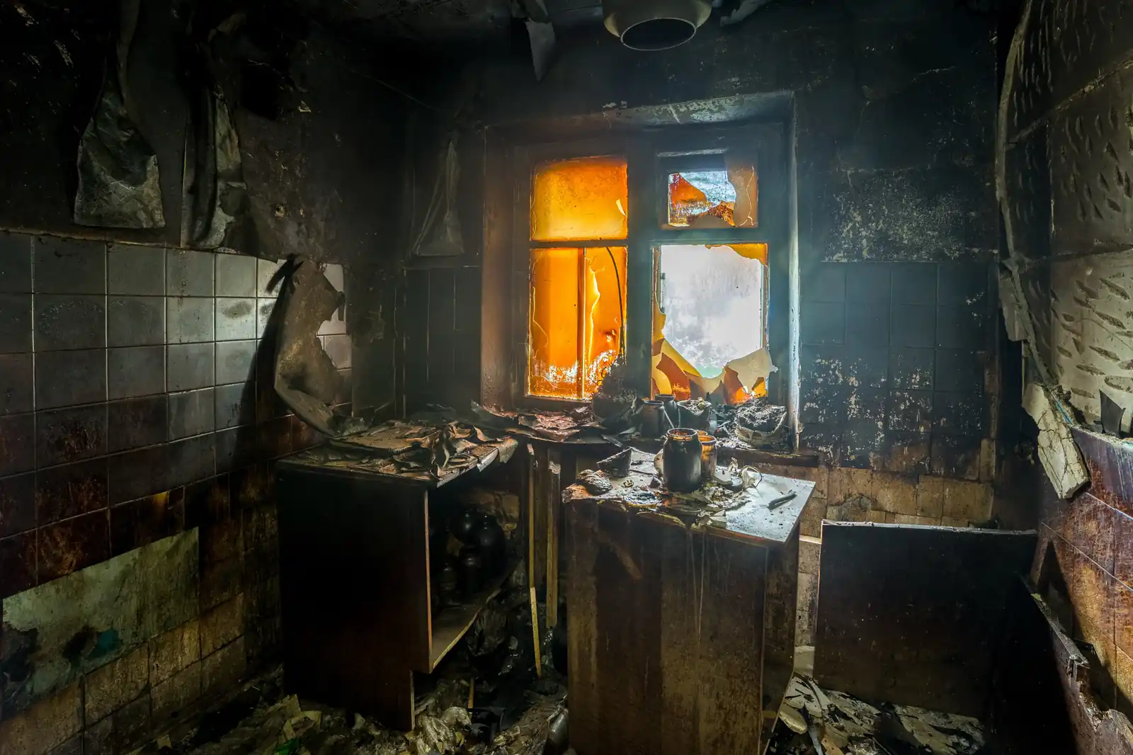Fire damage restoration crew responding to a house fire in Hopkins, MN